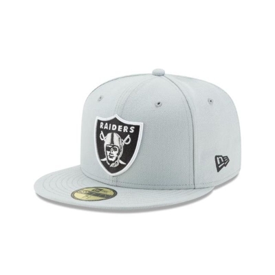 Grey Las Vegas Raiders Hat - New Era NFL 59FIFTY Fitted Caps USA0941283